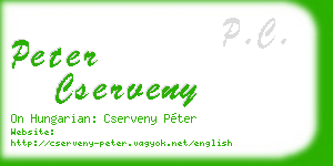 peter cserveny business card